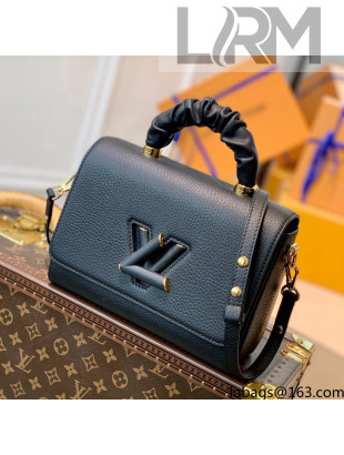 Louis Vuitton Twist MM Top Handle Shoulder Bag in Taurillon Leather M58688 Black 2021