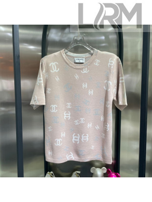 Chanel Knit T-Shirt Dusty Pink 2022 031247
