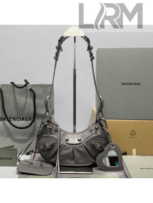 Balenciaga Le Cagole Lambskin XS Shoulder Bag Grey/Aged Silver 2021
