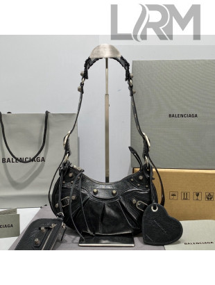 Balenciaga Le Cagole Lambskin XS Shoulder Bag Black/Aged Silver 2021