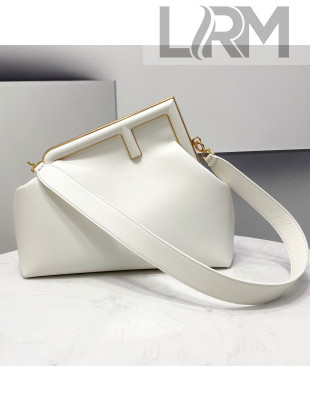 Fendi First Medium Leather Bag White 2022 80018L 