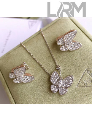 Van Cleef & Arpels Crystal Butterfly Necklace and Earrings 16 Silver 2020