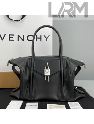 Givenchy Medium Antigona Lock Bag in Box Leather Black/Silver 2021