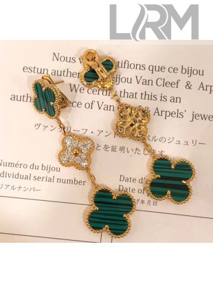 Van Cleef & Arpels Three Clovers Earrings With Crystal 2061217 Green 2020