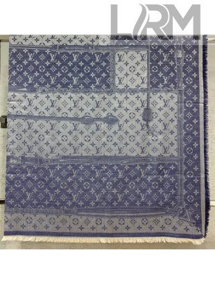 Louis Vuitton Monogram Sqaure Scarf 142x142cm Blue 2021 44