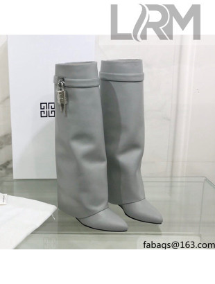 Givenchy Shark Lock Pant Boots in Smooth Box Calfskin Leather Grey 2021