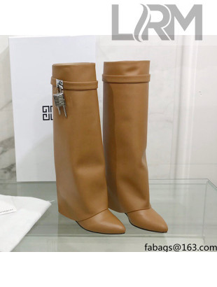 Givenchy Shark Lock Pant Boots in Smooth Box Calfskin Leather Brown 01 2021