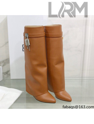 Givenchy Shark Lock Pant Boots in Smooth Box Calfskin Leather Brown 02 2021