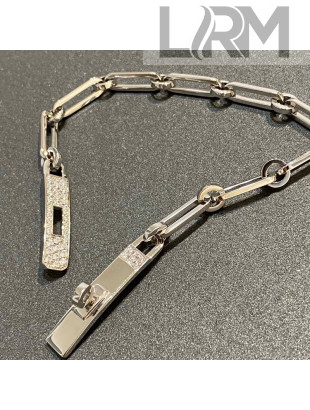 Hermes Kelly Chaine Crystal Bracelet Silver 2021 082511