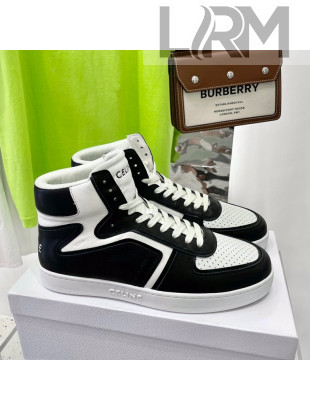 Celine Calfskin High Top Sneakers White/Black 2022 031158