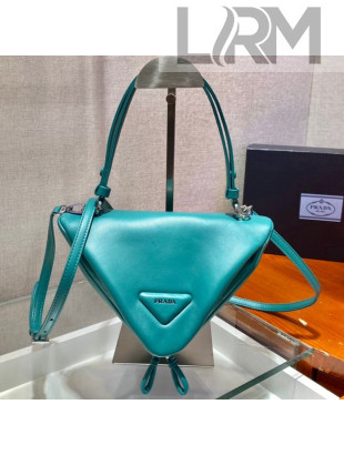 Prada Signaux Leather Triangle Mini Bag 1BA315 Green 2021