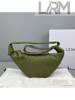 Lemaire Nappa Leather Small Croissant Bag Avocado Green 2021