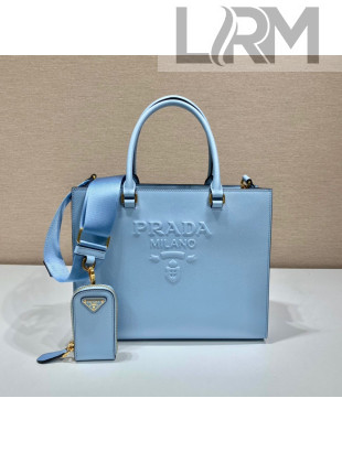 Prada Medium Saffiano Leather Handbag 1BA337 Blue 2022