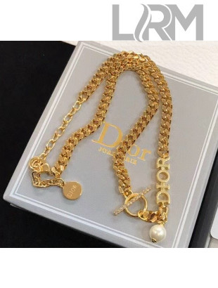 Dior Pearl Chain Necklace 2061236 2020