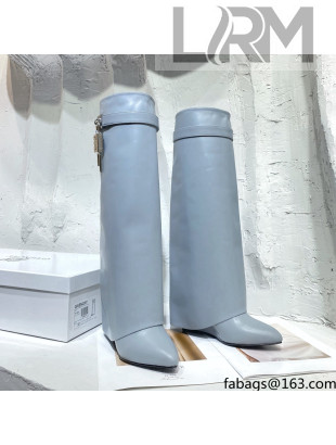 Givenchy Shark Lock Pant Boots in White Blue Smooth Box Calfskin Leather 2021(Top)