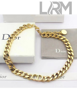 Dior CD Chian Short Necklace 2061232 Gold 2020