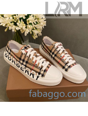 Burberry Classic Check Low-Top Sneakers with Side Logo 2020