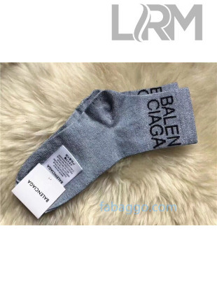 Balenciaga Logo Short Socks Grey 06 2020