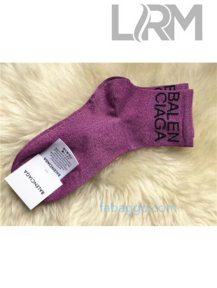 Balenciaga Logo Short Socks Pink 05 2020