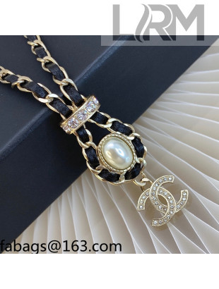 Chanel Leather and Chain Necklace 2021 100862