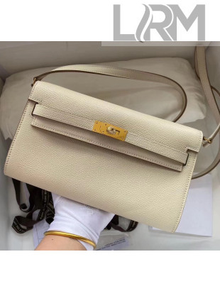 Hermes Kelly Long To Go Wallet in Original Epsom Leather White/Gold 2020