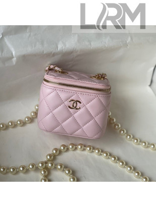 Chanel Lambskin Small Vanity with Pearl AS2581 Pink 2022