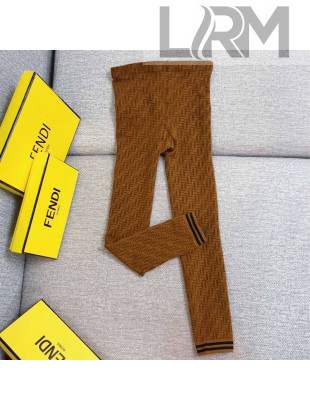 Fendi FF Knit Cropped Tights Khaki Brown 2020