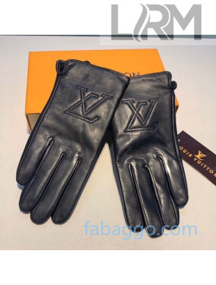 Louis Vuitton LV Lambskin and Cashmere Gloves 10 Black 2020