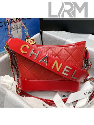 Chanel Calfskin CHANEL'S GABRIELLE Small Hobo Bag AS0865 Red 2020
