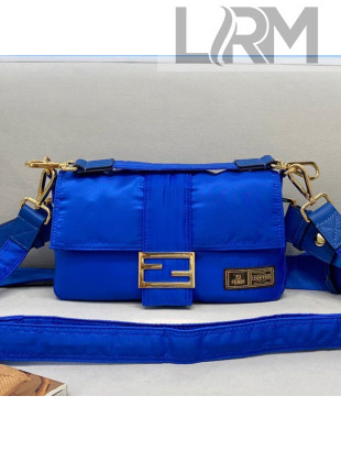 Fendi Men's Baguette Porter Nylon Medium Shoulder Bag/Belt Bag Blue 2021