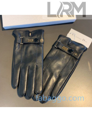 Dior Men's Studded Lambskin and Cashmere Gloves 16 Black 2020