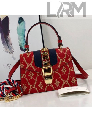 Gucci Sylvie Flower GG Leather Mini Bag 470270 Red 2020