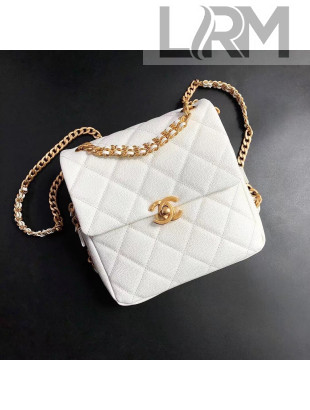 Chanel Grained Calfskin Backpack AS3108 White 2022