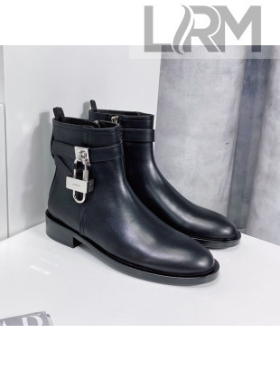 Givenchy Padlock Calfskin Short Boots Black 2021