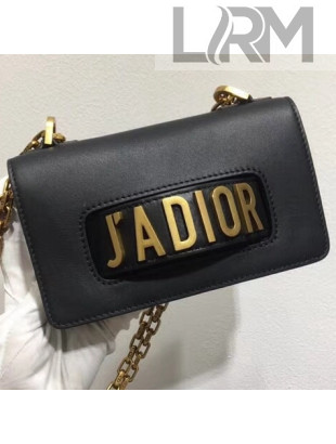 Dior "J'ADIOR" Mini Flap Bag In Black Calfskin with Gold-tone Metal 2018