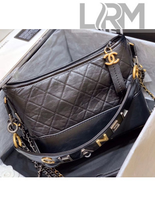 Chanel Medium CHANEL'S GABRIELLE Hobo Bag in Aged Calfskin AS1582 Black 2020(Top Quality)