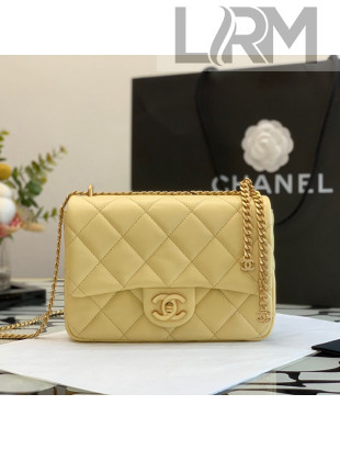 Chanel Lambskin & Enamel Small Flap Bag AS3112 Yellow 2022