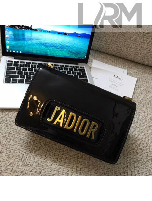 Dior J'adior Flap Bag with Chain in Metallic Mirror Calfskin Black 2018