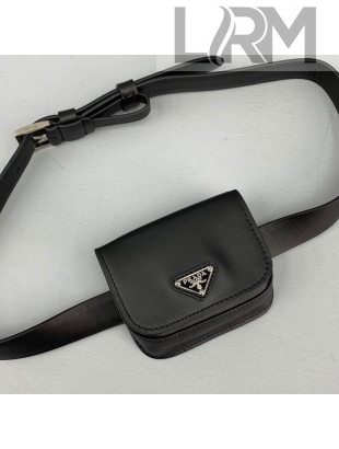 Prada Leather Belt with Pouch 1CC500 Black 2021