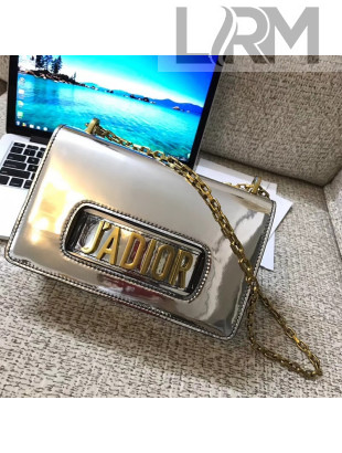 Dior J'adior Flap Bag with Chain in Metallic Mirror Calfskin Silver 2018