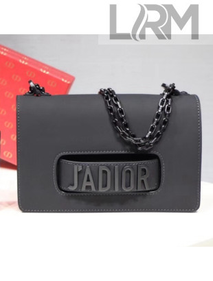 Dior "J'ADIOR" Flap Bag In Black Calfskin with Black Metal 2018