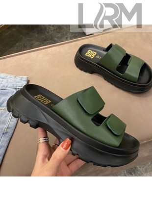 Givenchy Spectre Leather Mules Sandals Green 01 2021