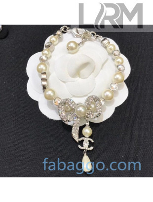 Chanel Bow Pearl Bracelet AB4296 Silver 2020