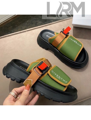 Givenchy Spectre Lettering Mules Sandals Green 08 2021