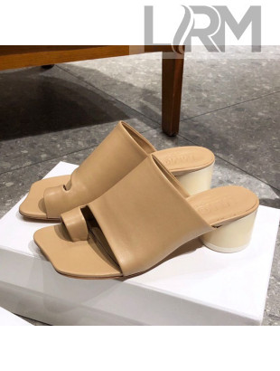 Maison Margiela Tabi Leather Mules Sandals Apricot 2021