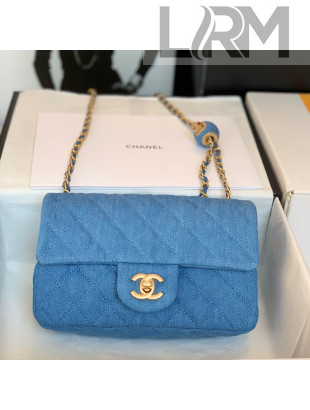 Chanel Denim Mini Flap Bag with Ball AS1787 Denim Blue 2022 