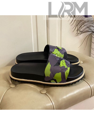 Fendi Camouflage Flat Slide Sandals Green 2021 (For Women and Men)
