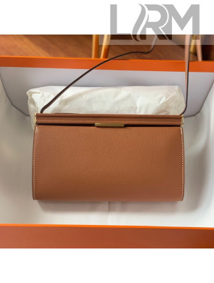 Hermes Clic-H 21 Bag in Grained Calfskin Shoulder Bag Brown/Gold 2020