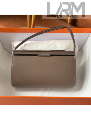 Hermes Clic-H 21 Bag in Grained Calfskin Shoulder Bag Elephant Grey/Gold 2020