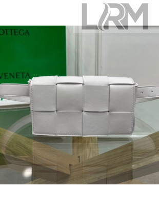 Bottega Veneta The Belt Cassette Bag in Maxi-Woven Lambskin White 2020